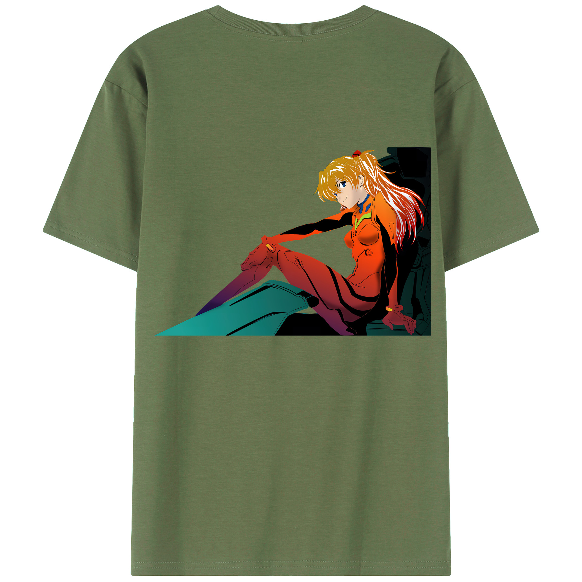 （画像用） EVA 新世紀エヴァンゲリオン 綿100％ メンズ半袖Tシャツ（バックプリント） 通気性